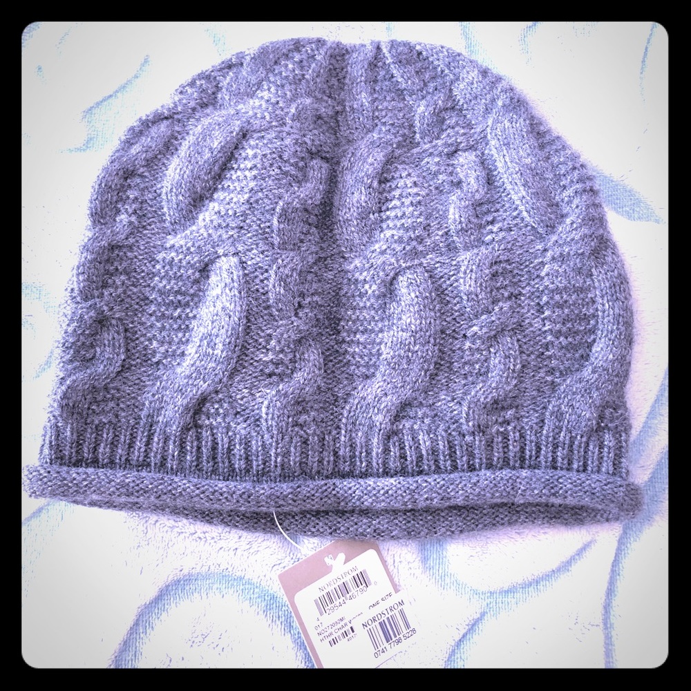 Grey Knitted Cashmere Nordstrom Beanie